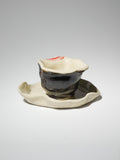 Handmade ceramic espresso cup, La Tua Tipa Was Here, front